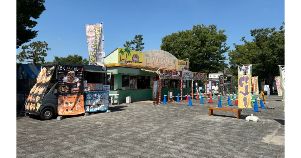 川越水上公園プール 流水プール近くの売店